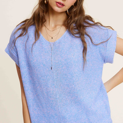 Soft Lightweight V-Neck Short Sleeve Top