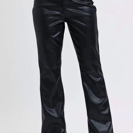 High Waisted Tummy Control Faux Leather Bootcut