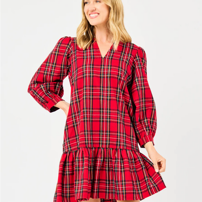 Naomi Red Plaid Dress