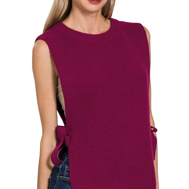 Side Tie Sweater Vest