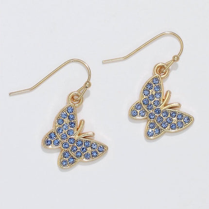 Gold Butterflies w/ Blue Crystals