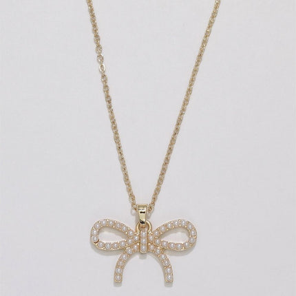 Delightful Gold Bow Necklace