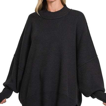 Side Slit Oversized Sweater