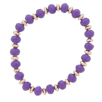 Purple/Gold Faceted Beaded Bracelet
