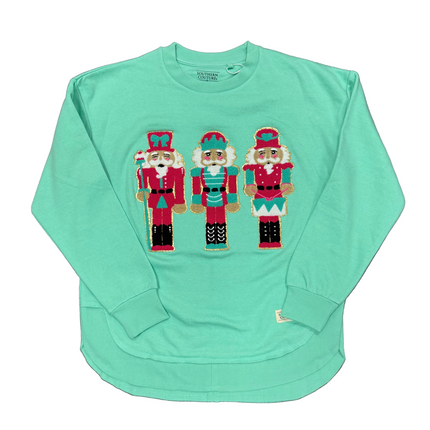 Nutcracker Appliqué Round Bottom Sweatshirt