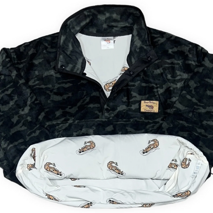 Black Camo Fleece Pullover