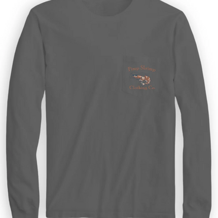 Camo-Back Long Sleeve Charcoal Grey