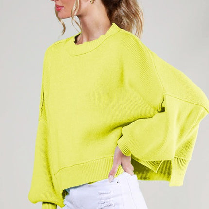 Long Balloon Sleeve Sweater Top
