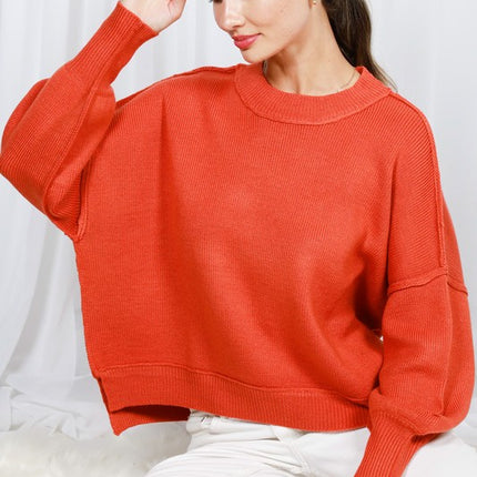 Long Balloon Sleeve Sweater Top