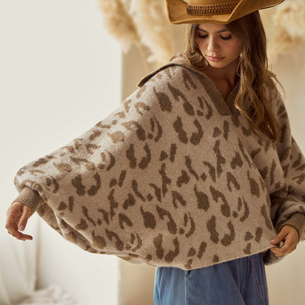Sailor Leopard Balloon Wrist Sweater