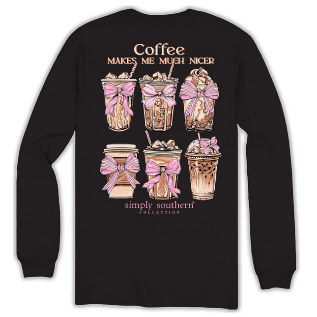 Coffee Makes Me Much Nicer Long Sleeve Tee