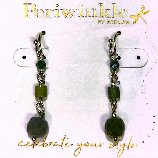 Tri Bead Drop Earrings