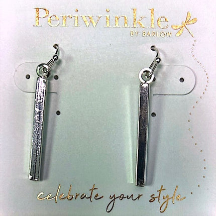 Periwinkle Earrings Silver Bar Drop Dangle