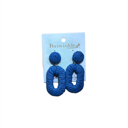 Periwinkle Blue Woven Oval  Earrings