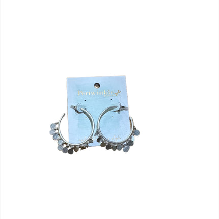 Periwinkle Silver Hoops With Dangle Disks