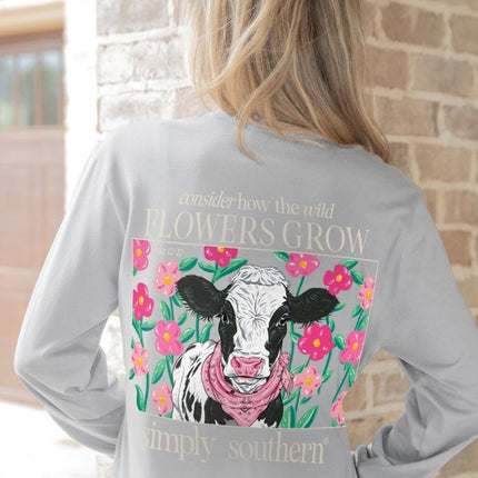 Simply Southern Long Sleeve Cow and Wildflowers