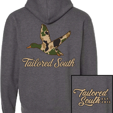Youth Camo Duck Heather Charcoal Hoodie