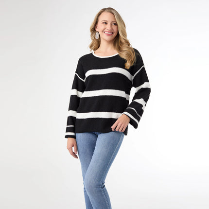 Carolyn Crew Neck Striped Sweater