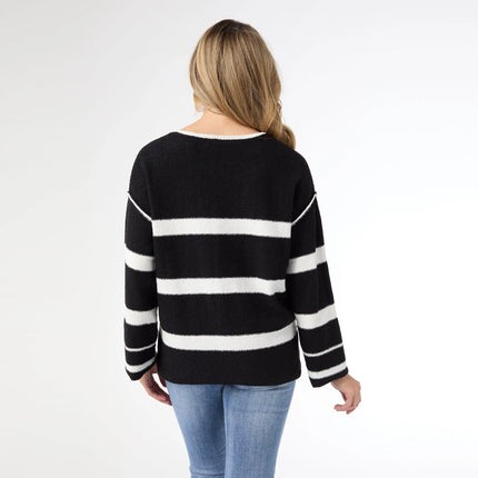 Carolyn Crew Neck Striped Sweater