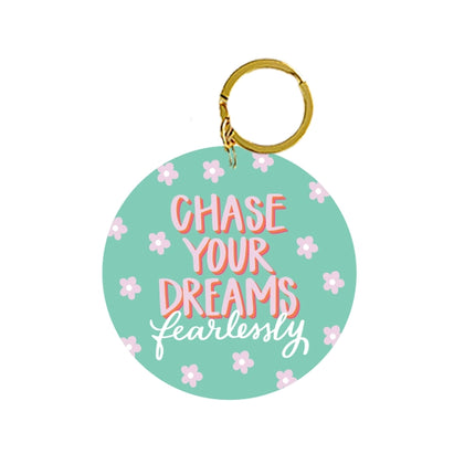 Mary Square Acrylic Keychain Chase Your Dreams