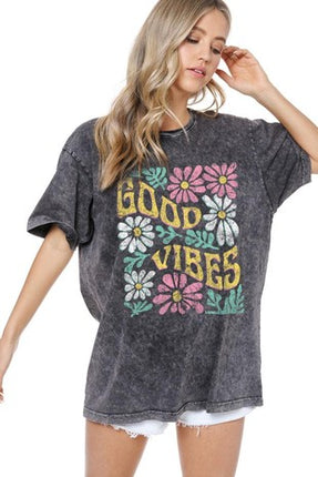 Zutter Good Vibes Floral Vintage Tee