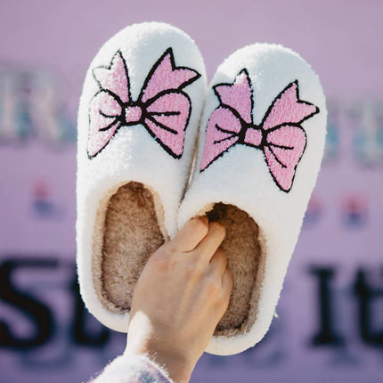 Katydid Light Pink Bow Slippers